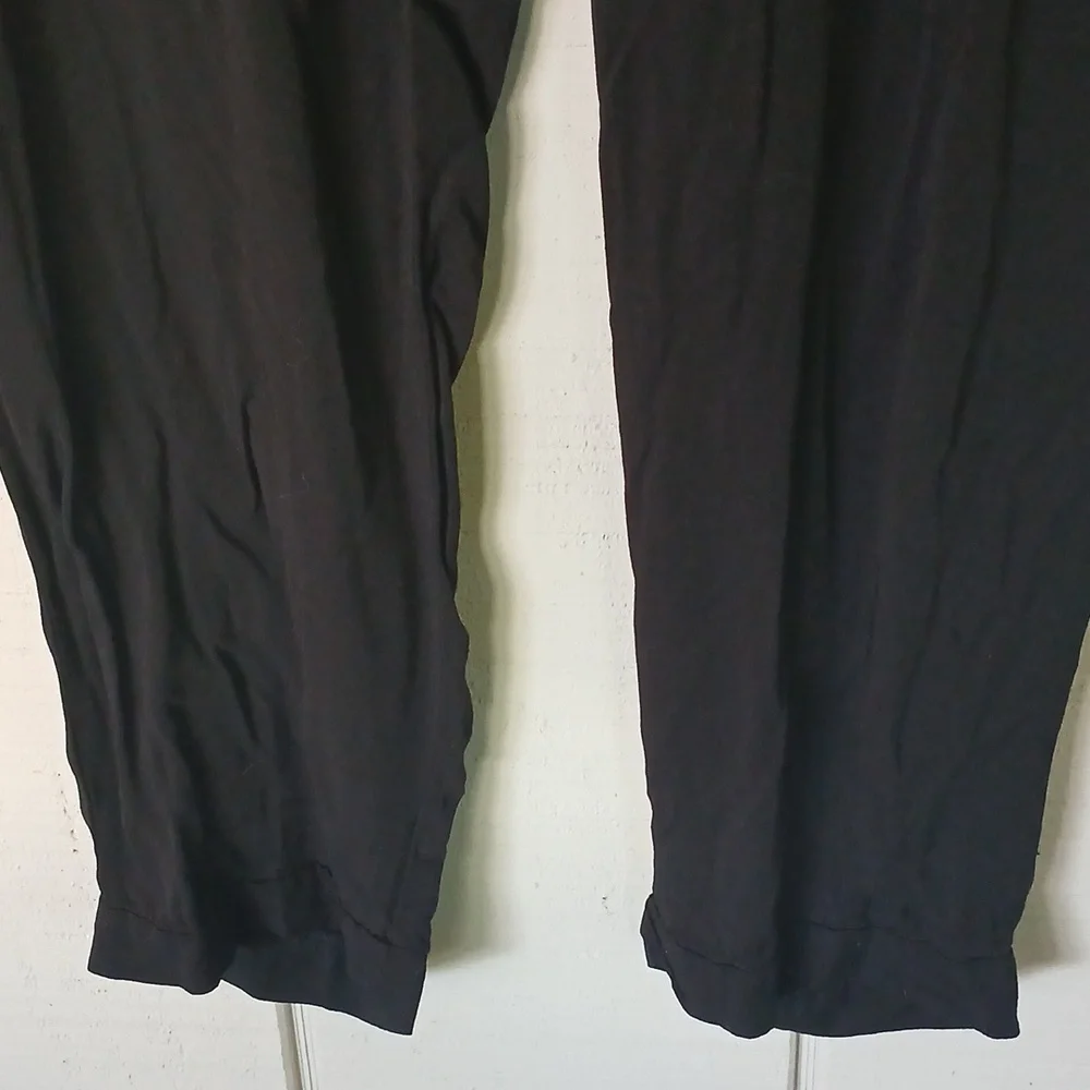 Old Navy Pull On Tie Waist Black Relaxed Fit Pants Size Large